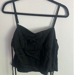 Wild Fable Black Crop Top Tie Strap Sleeveless Cami Casual Size M